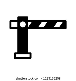 Traffic barrier vector icon. Road block sign