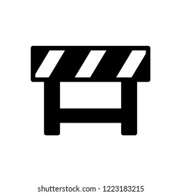 Traffic barrier vector icon. Road block sign