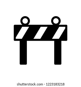 Traffic barrier vector icon. Road block sign