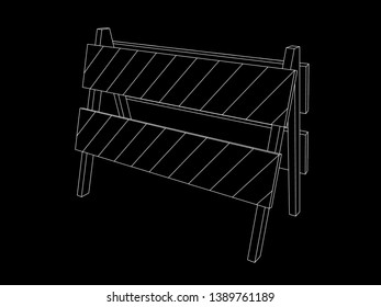 Traffic barrier. Vector outline illustration.