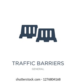 traffic barriers icon vector on white background, traffic barriers trendy filled icons from General collection, traffic barriers vector illustration