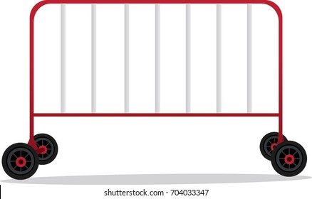 Traffic barriers are placed on white background. isolated vector and illustration