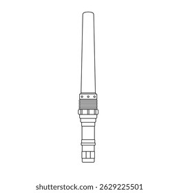 Traffic Baton Outline Icon Illustration on White Background