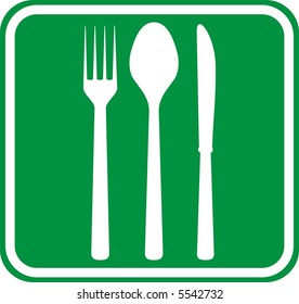 Tablero de tráfico que indica un restaurante