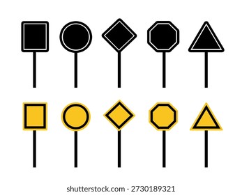 Traffic board set icon isolated on white background.