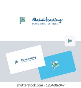 Traffic board  vector logotype with business card template. Elegant corporate identity. - Vector