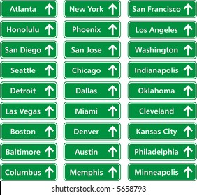 traffic boards of cities in usa