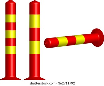 Ilustración de vectores de conos de bollard de tráfico