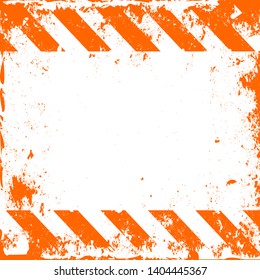 Traffic and Caution Warning Sign. Grunge Background