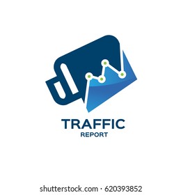 Traffic Chart Report Logo Design