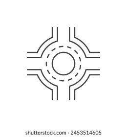 Traffic circle line outline icon