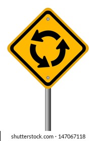 Traffic Circle Vector Road Sign