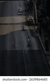  traffic in the city with rider