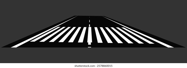 Traffic, city street with zebra lines road marking. Crosswalk icon. Pedestrian crossing pattern. Zebra icon.  Vector background of black asphalt surface with white zebra, eps10