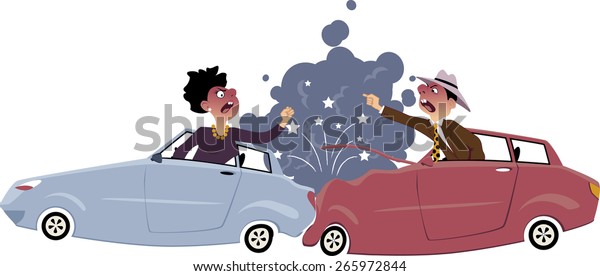 Traffic Collision One Car Rearended Another Stock Vector (Royalty Free ...