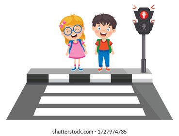 Traffic Concept With Funny Characters