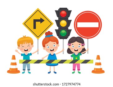 Traffic Concept With Funny Characters