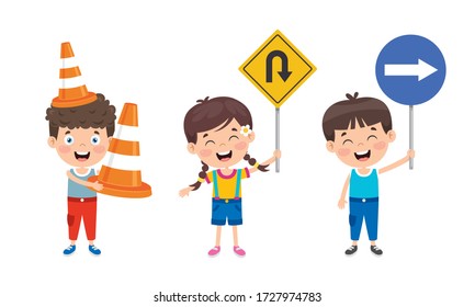 Traffic Concept With Funny Characters