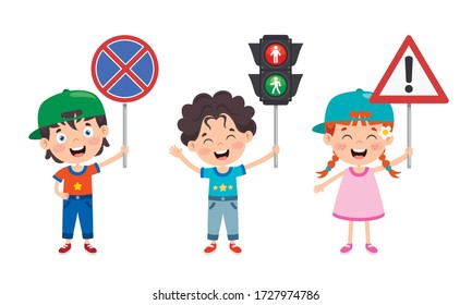 Traffic Concept With Funny Characters