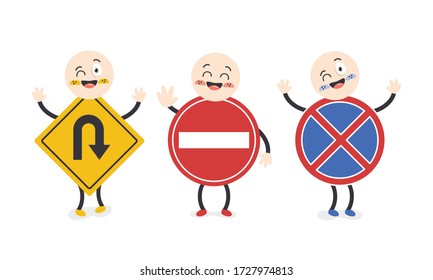 Traffic Concept With Funny Characters