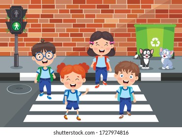 Traffic Concept With Funny Characters