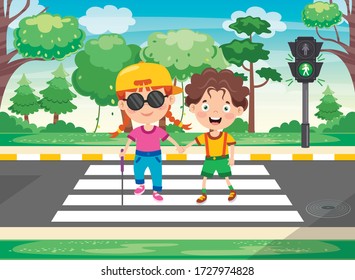 Traffic Concept With Funny Characters