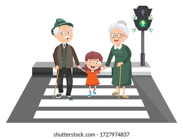Traffic Concept With Funny Characters