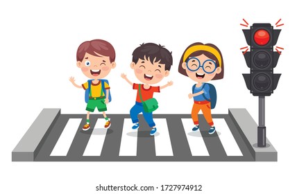 Traffic Concept With Funny Characters