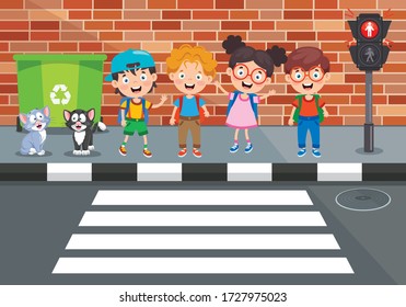 Traffic Concept With Funny Characters
