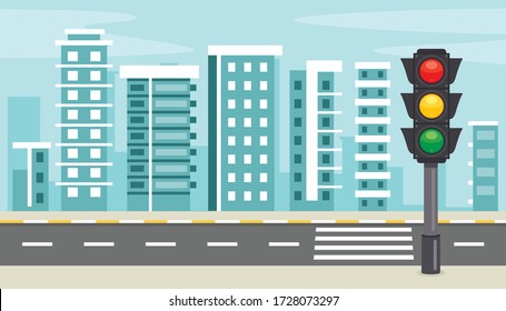 Traffic Concept With Lights And Equipments