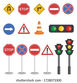 Traffic Concept With Lights And Equipments