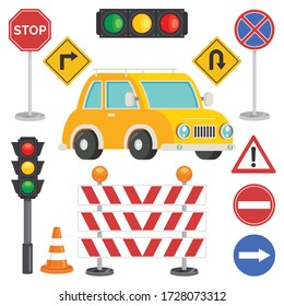 Traffic Concept With Lights And Equipments