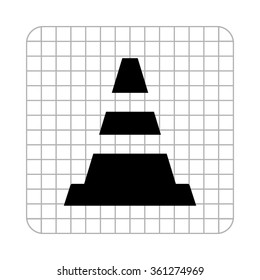 Traffic cone -  black vector icon