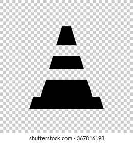 Traffic cone -  black vector icon