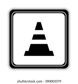 Traffic cone  - black vector icon