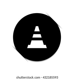 Traffic cone  - black vector icon
