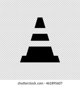 Traffic cone  - black vector icon