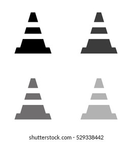 Traffic Cone -  Black Vector Icon