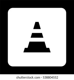Traffic cone  - black vector icon