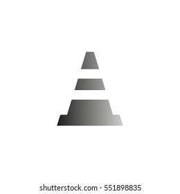 Traffic cone - black  vector icon