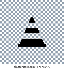 Traffic cone black vector icon. Transparent background