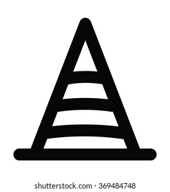 Traffic Cone Bold Line Vector Icon