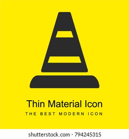 Traffic cone bright yellow material minimal icon or logo design