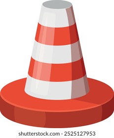 Icono de dibujos animados de cono de tráfico. Símbolo de trabajo de construcción de carreteras