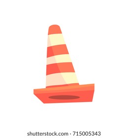 Traffic cone cartoon vector Illustration