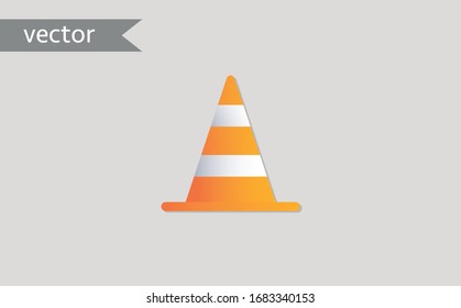 Verkehrskegel. Symbol für Kone-Bauschranken. Straßenkegel-Farbsymbol, Vektorillustration