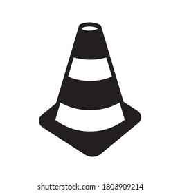 traffic cone. Cone Construction Barrier Icon on white background