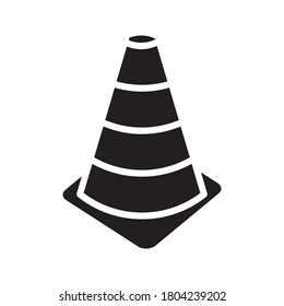 traffic cone. Cone Construction Barrier Icon on white background