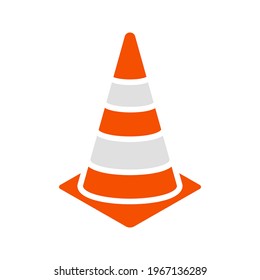 traffic cone. Cone Construction Barrier Icon. traffic road cone color flat icon, color editable