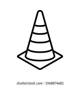 traffic cone. Cone Construction Barrier Icon color editable